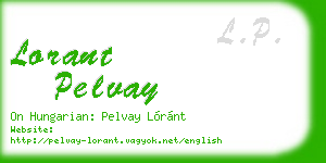 lorant pelvay business card